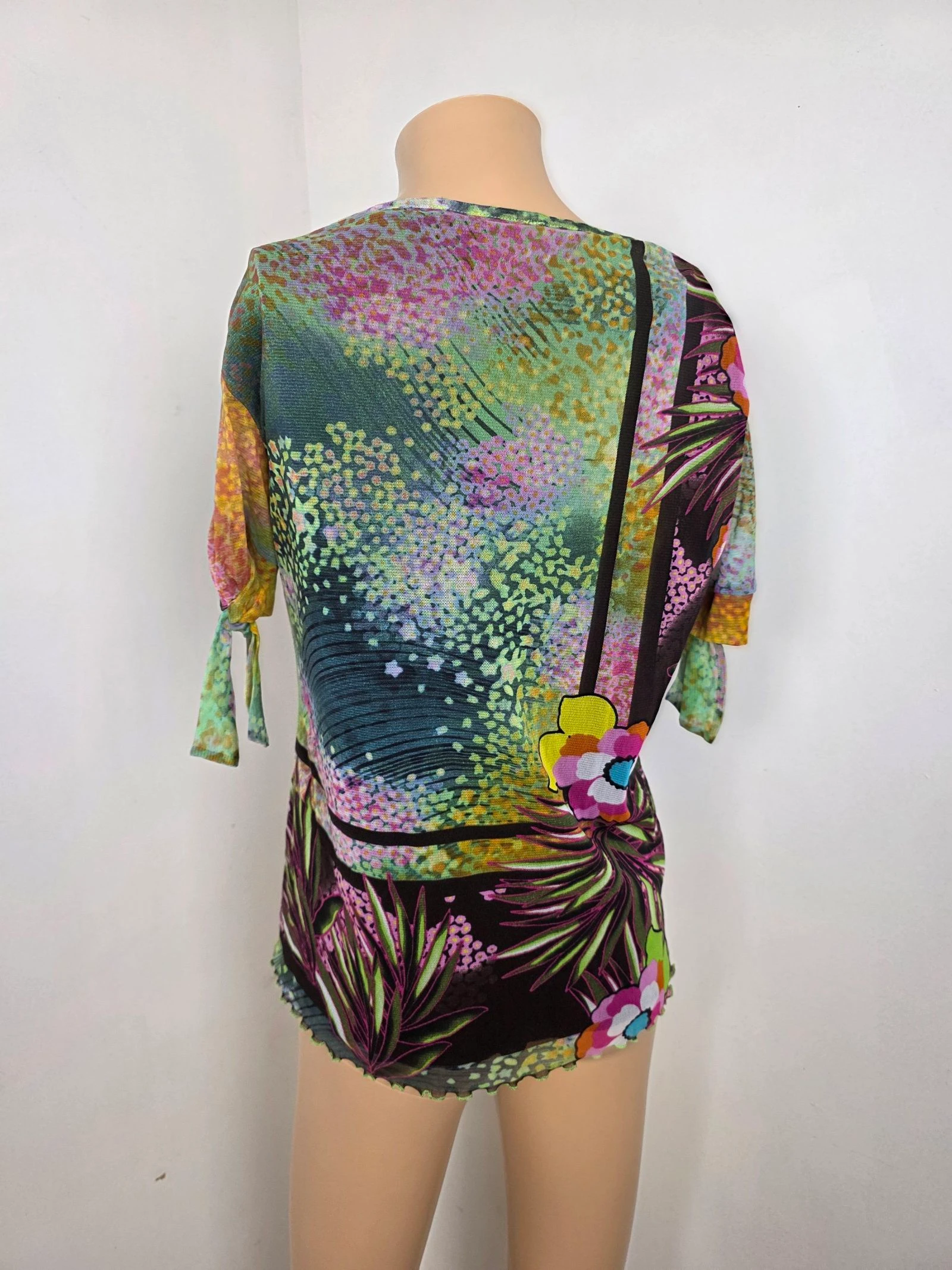 Blusa original estampado flores mesh 🍒Christine Laure🍒talla 2 o 38/40 – photo 6